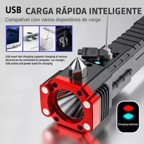 2X1 Linterna 4 en 1 Táctica Multifuncional (COMPRA 1 LLEVA OTRA GRATIS)