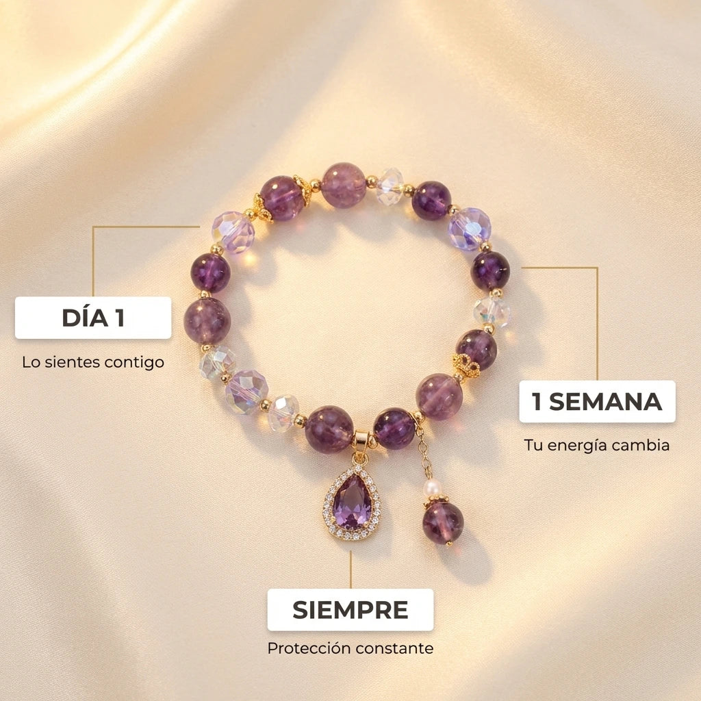 Pulsera de Amatista Natural | Protección y Calma Diaria