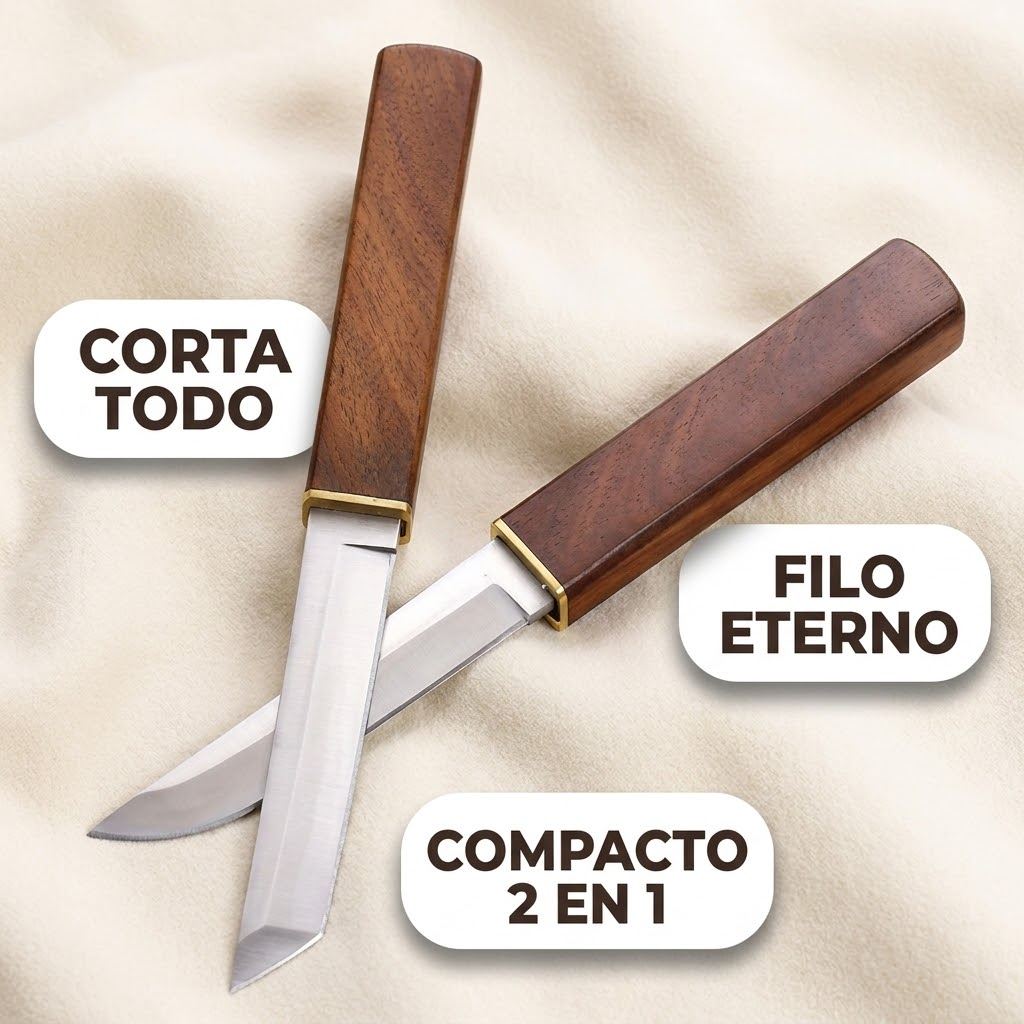 Set 2 Cuchillos Ergonómicos Acero – Corta Todo Sin Esfuerzo
