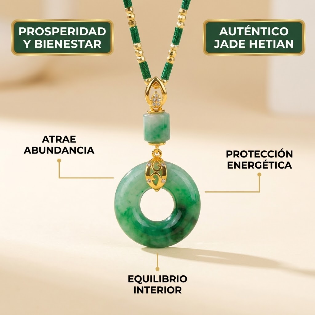 Collar de Jade Feng Shui — Piedra de la Abundancia