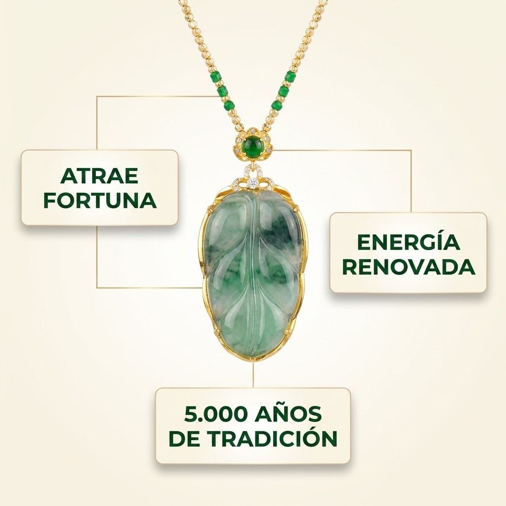 Collar de Jade de la Fortuna – Piedra Milenaria que Atrae Prosperidad