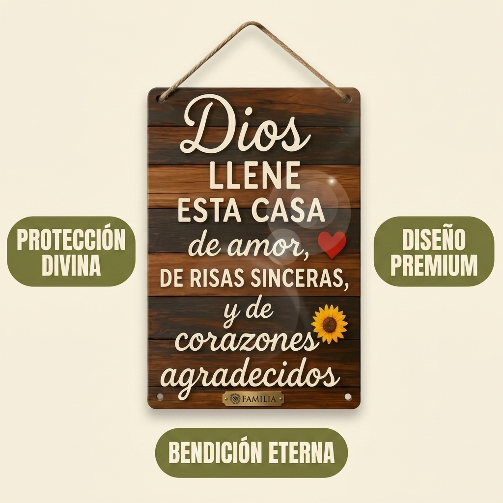 Placa Bendecida de Dios – Protección y Fe Para Tu Hogar y Negocio