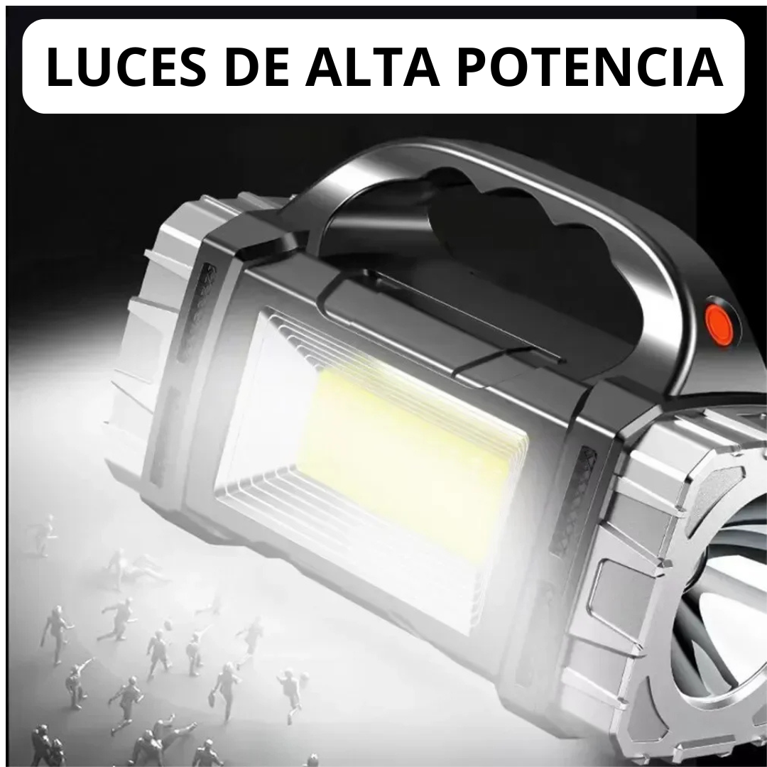 Linterna Multifuncional Profesional Solar (Batería Solar + Cargador Celular)