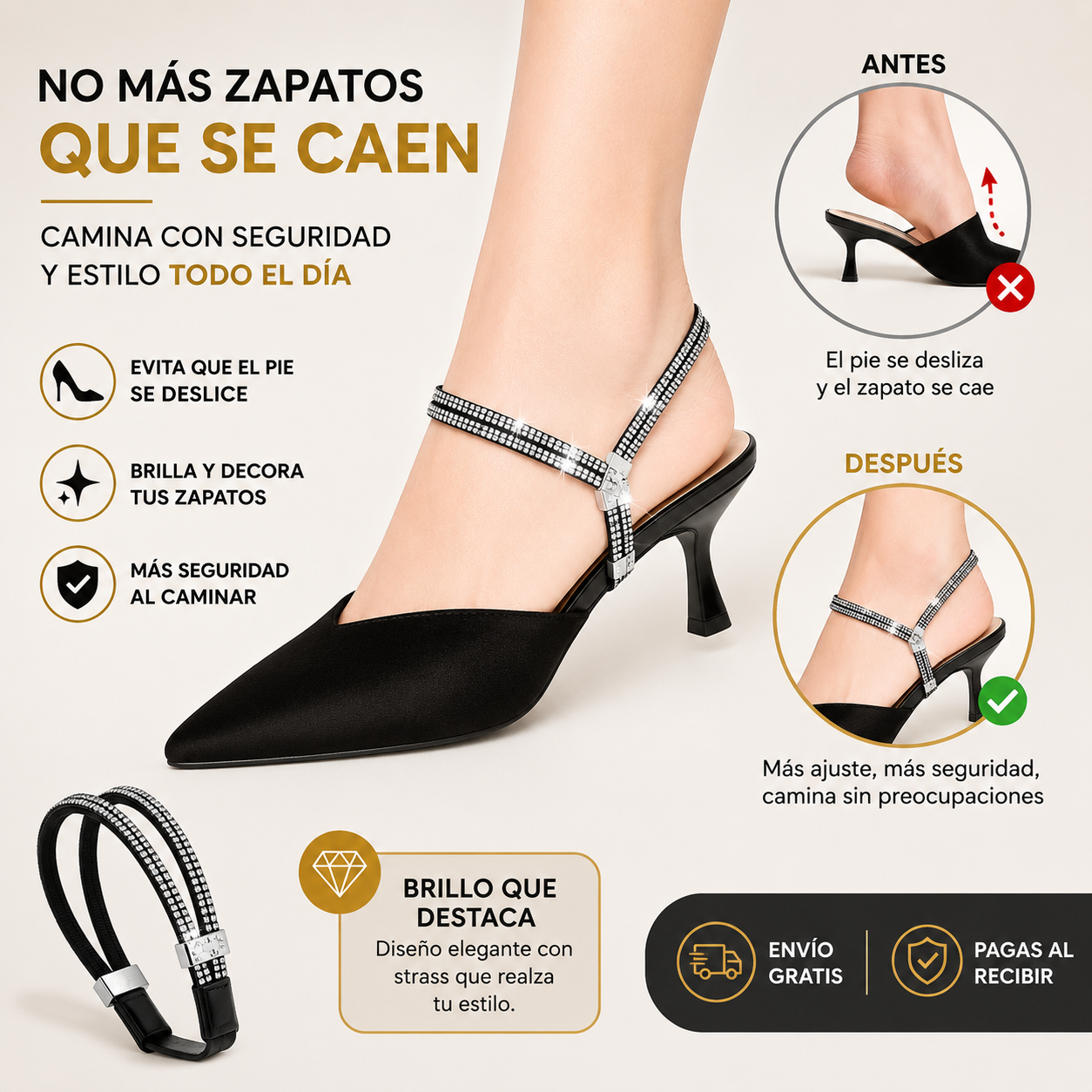 Cordones Elásticos Para Tacones – Sujeción Y Estilo (Lleva 2 colores)