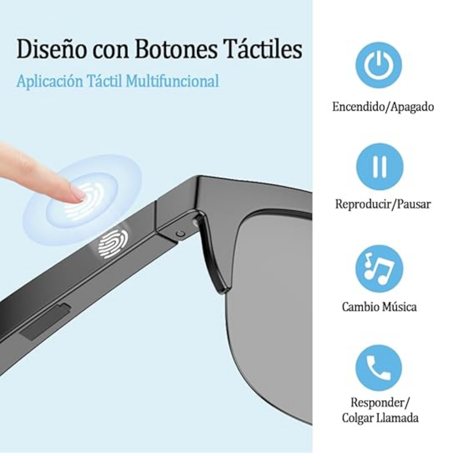 Gafas Inteligentes Touch con Bluetooth y Micrófono