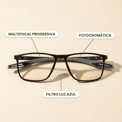 Lentes Multifocales Negros - Un Solo Marco para Leer, Sol y Pantalla
