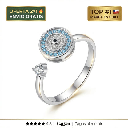 Anillo Ojo Turco Giratorio | Protección y Abundancia