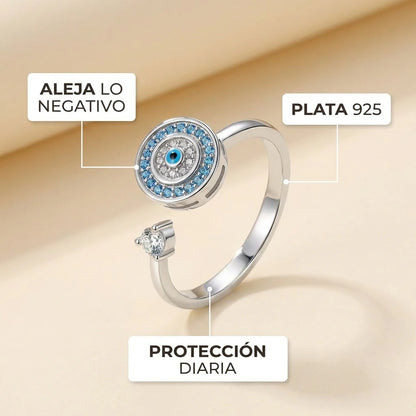 Anillo Ojo Turco Giratorio | Protección y Abundancia