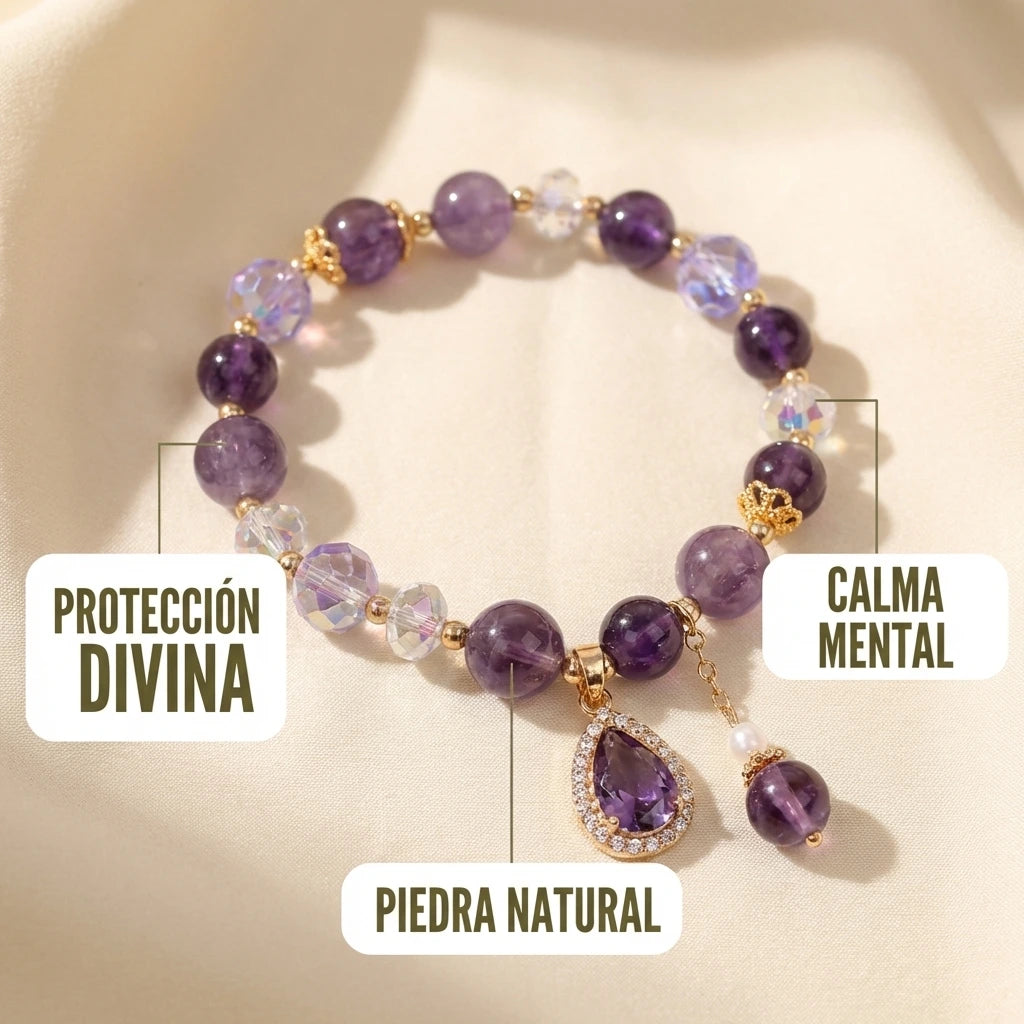 Pulsera de Amatista Natural | Protección y Calma Diaria
