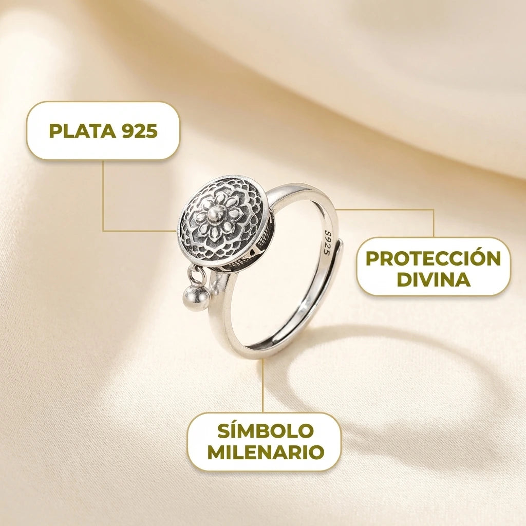 Anillo de Loto Plata 925 | Protección y Paz Espiritual