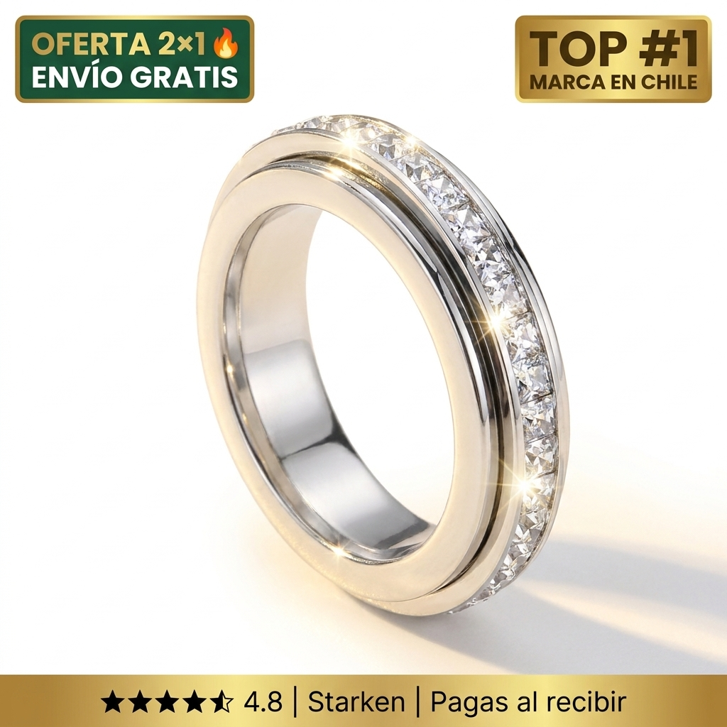 Anillo Giratorio Plata 925 – Calma la Ansiedad al Instante