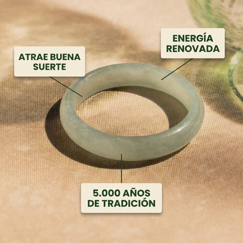 Anillo de Jade de la Buena Fortuna – Piedra Milenaria de la Suerte