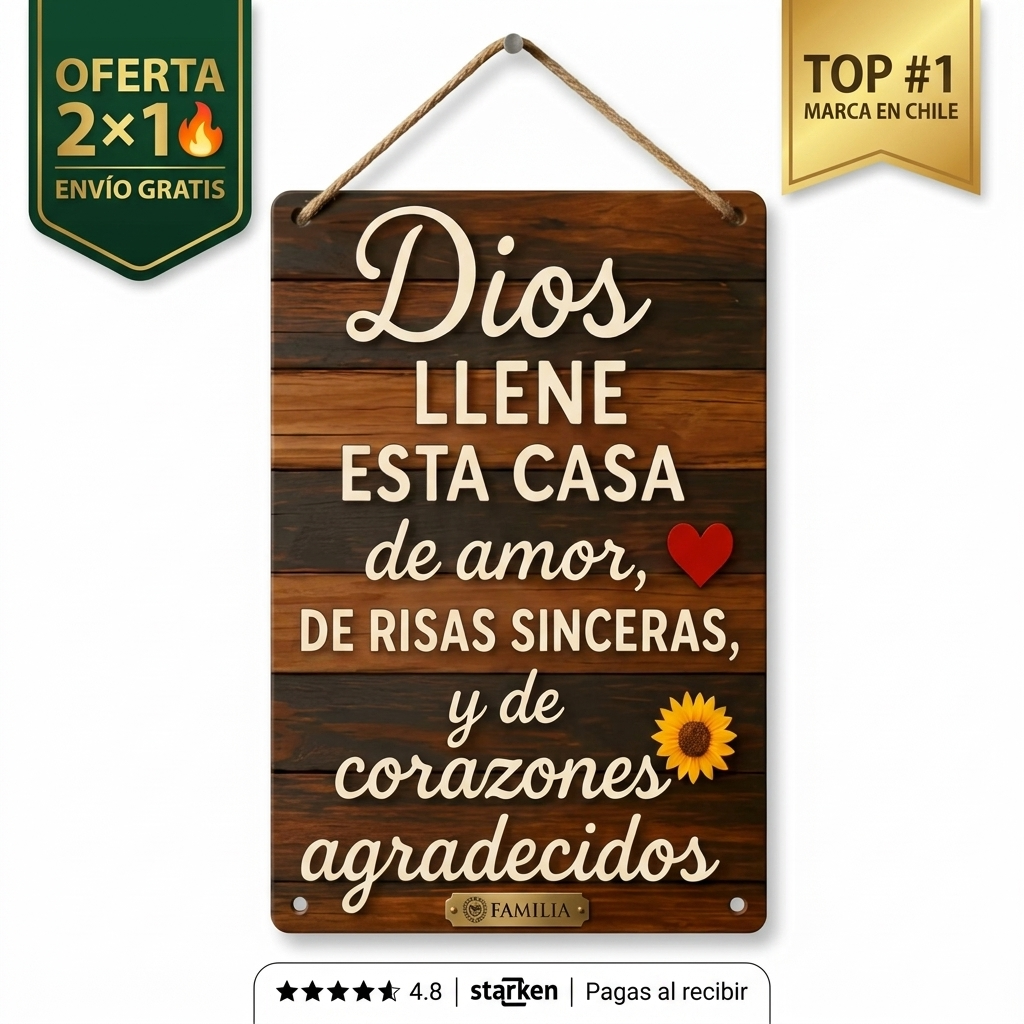 Placa Bendecida de Dios – Protección y Fe Para Tu Hogar y Negocio
