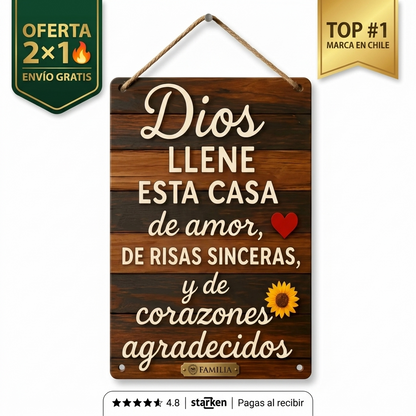 Placa Bendecida de Dios – Protección y Fe Para Tu Hogar y Negocio