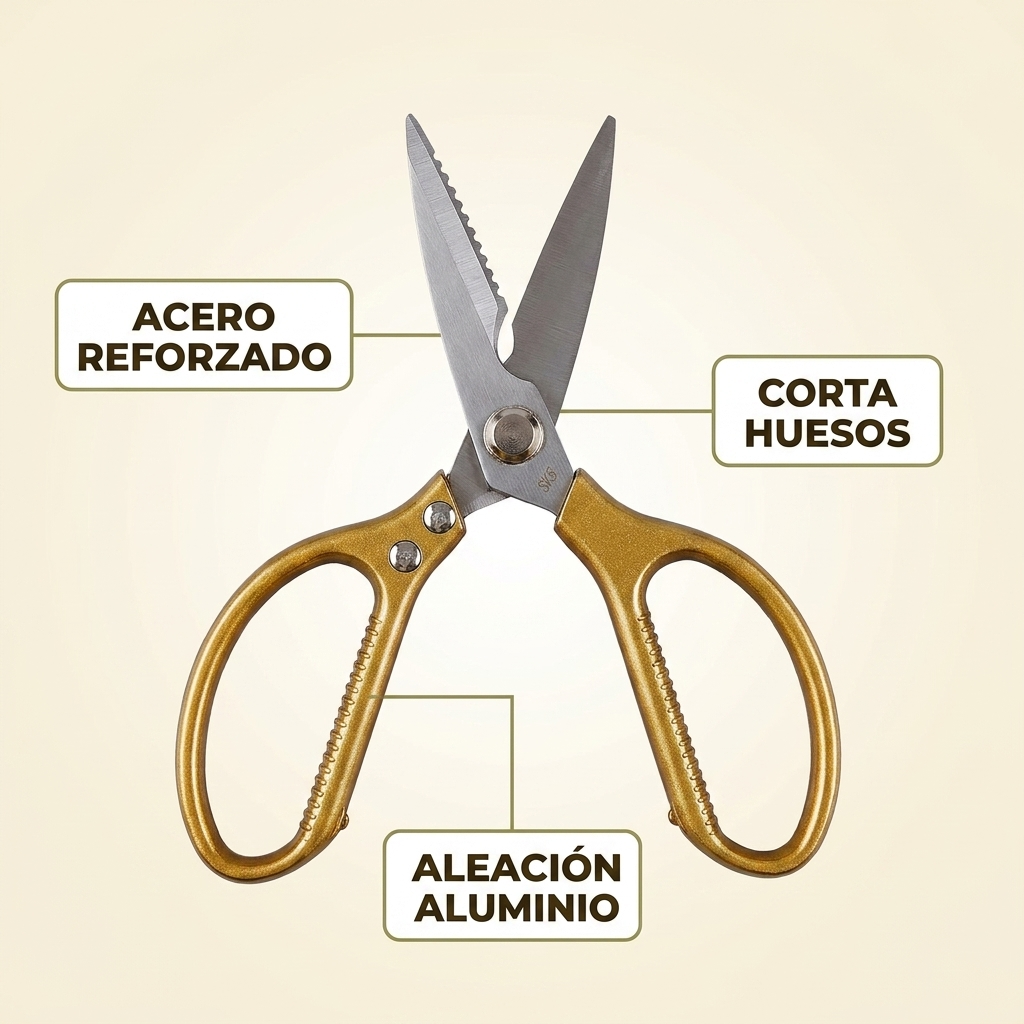 Tijera De Cocina PRO – Corta Hueso, Carne y Pescado Sin Esfuerzo