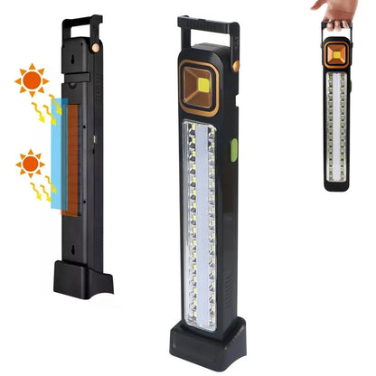 Linterna Solar Emergencia multifuncional (Panel solar + Cargador Celular + LED Potente)