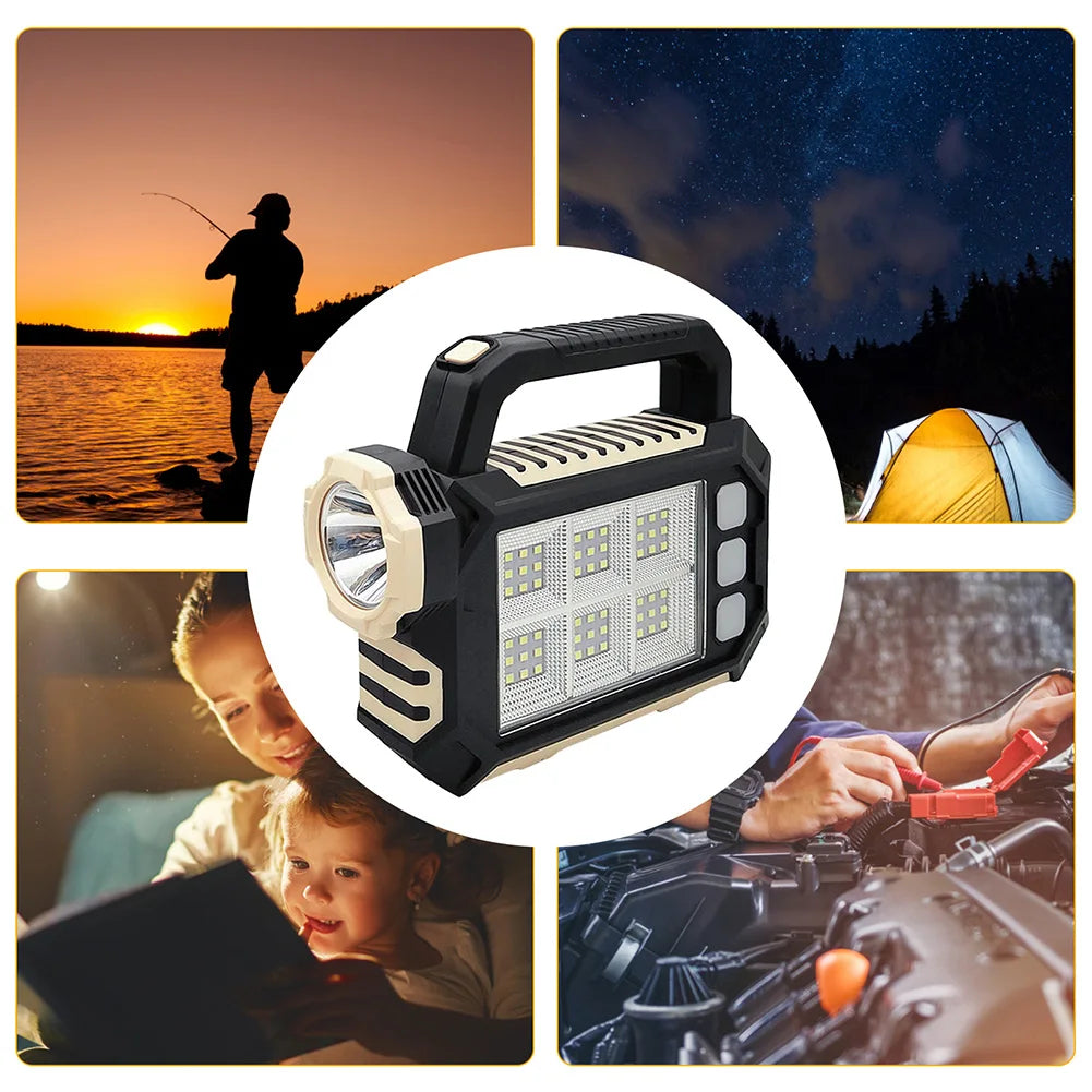 Linterna Solar De Mano Con Cargador de Celular