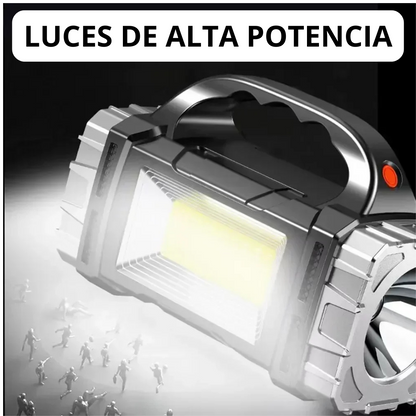 Linterna Multifuncional Profesional Solar (Batería Solar + Cargador Celular)