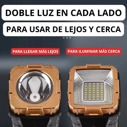 Linterna Multifuncional Profesional Solar (Batería Solar + Cargador Celular)