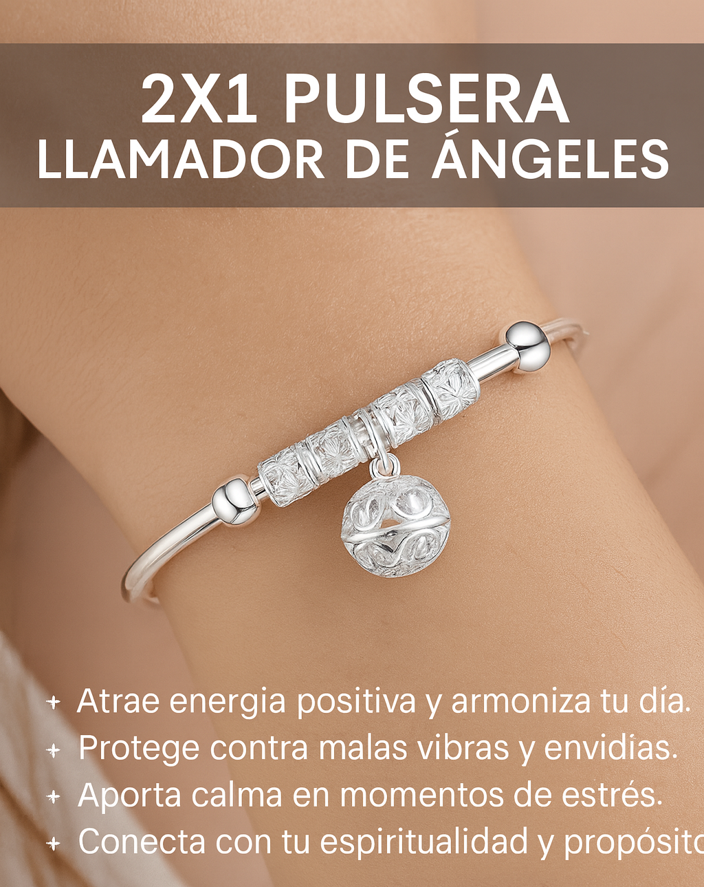 2x1 Amuleto Llamador de Ángeles Plata 925 – Energía Positiva