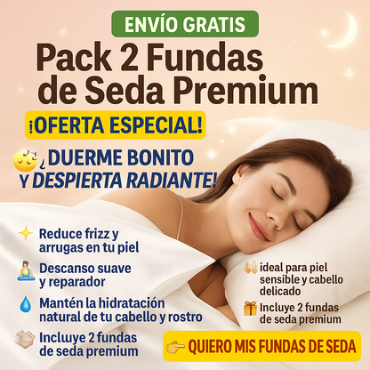 2 fundas de almohada de seda (Queen)