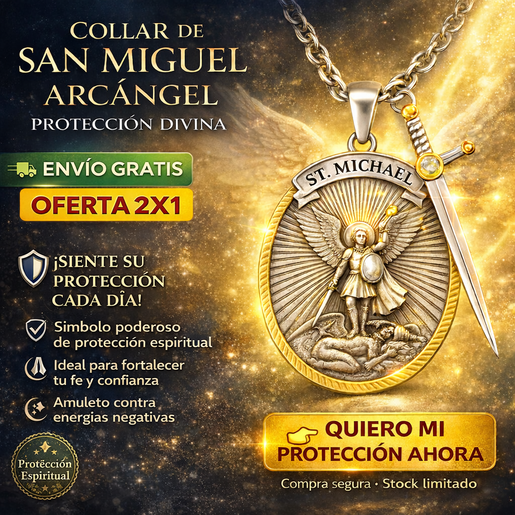 Collar San Miguel Arcángel – Fe, Fuerza y Protección