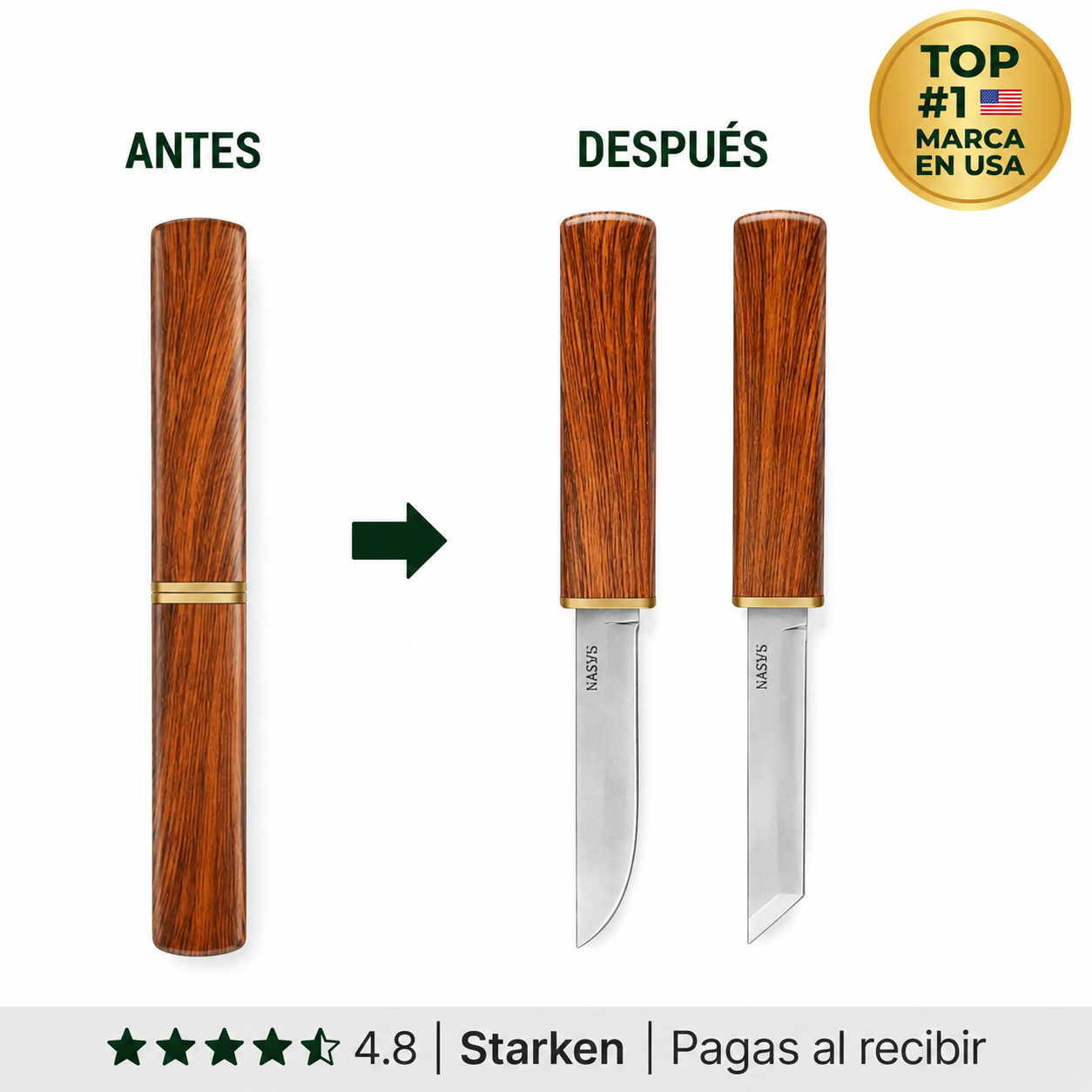 Set 2 Cuchillos Ergonómicos Acero – Corta Todo Sin Esfuerzo