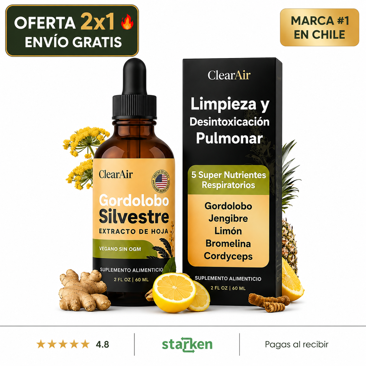 Aire Claro™ Detox Pulmonar – Apoyo Respiratorio para Fumadores