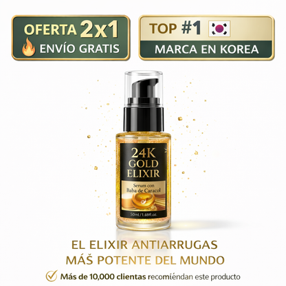 Serum Élixir Dorado 24K con Baba de Caracol