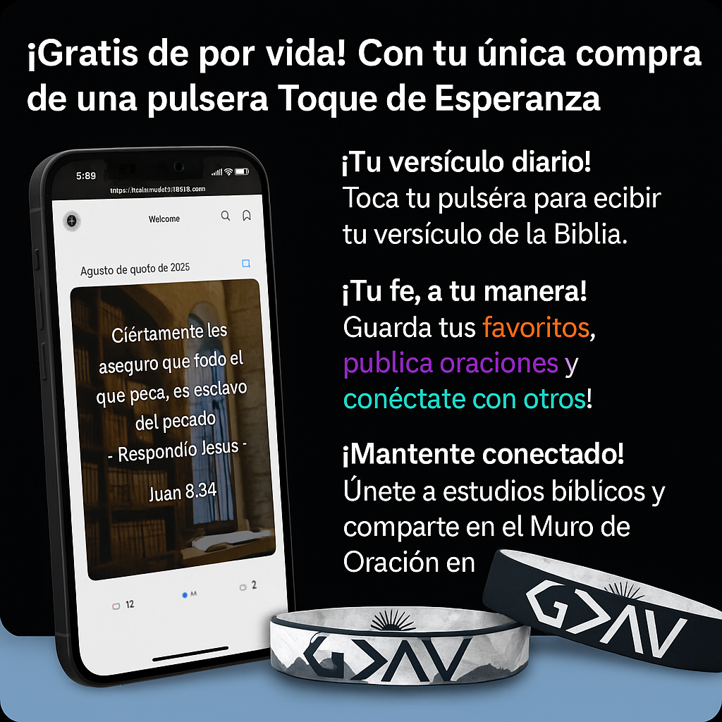 Pulsera Toque de Esperanza | Lleva a Dios contigo día a día OFERTA LIMITADA 2x1