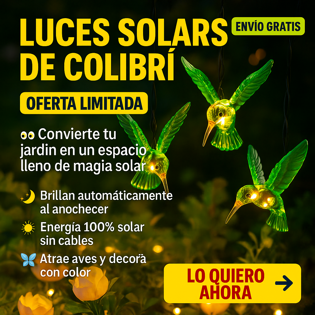 Luces Solares Para Jardín | Forma de Colibrí