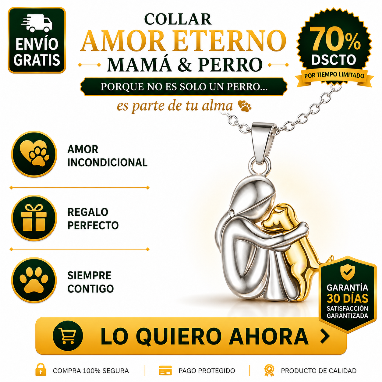 Collar Amor Eterno Mamá & Perro | OFERTA 2x1 UPSELL