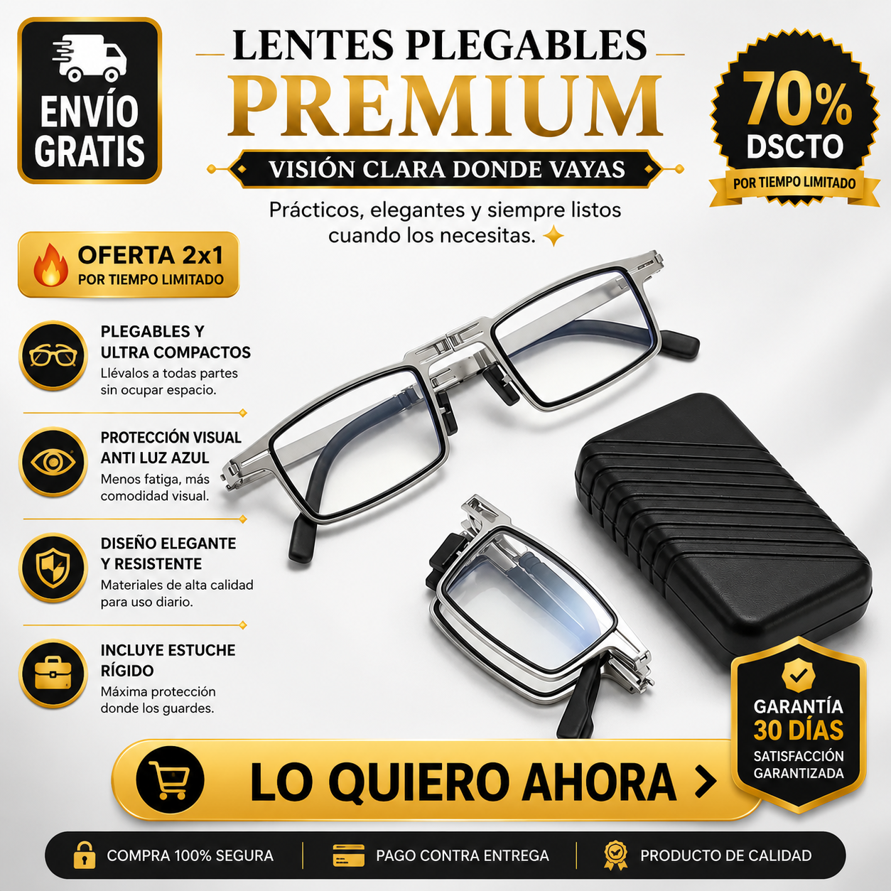 Lentes Plegables de Lectura con Filtro Luz Azul - Siempre en tu Bolsillo UPSELL