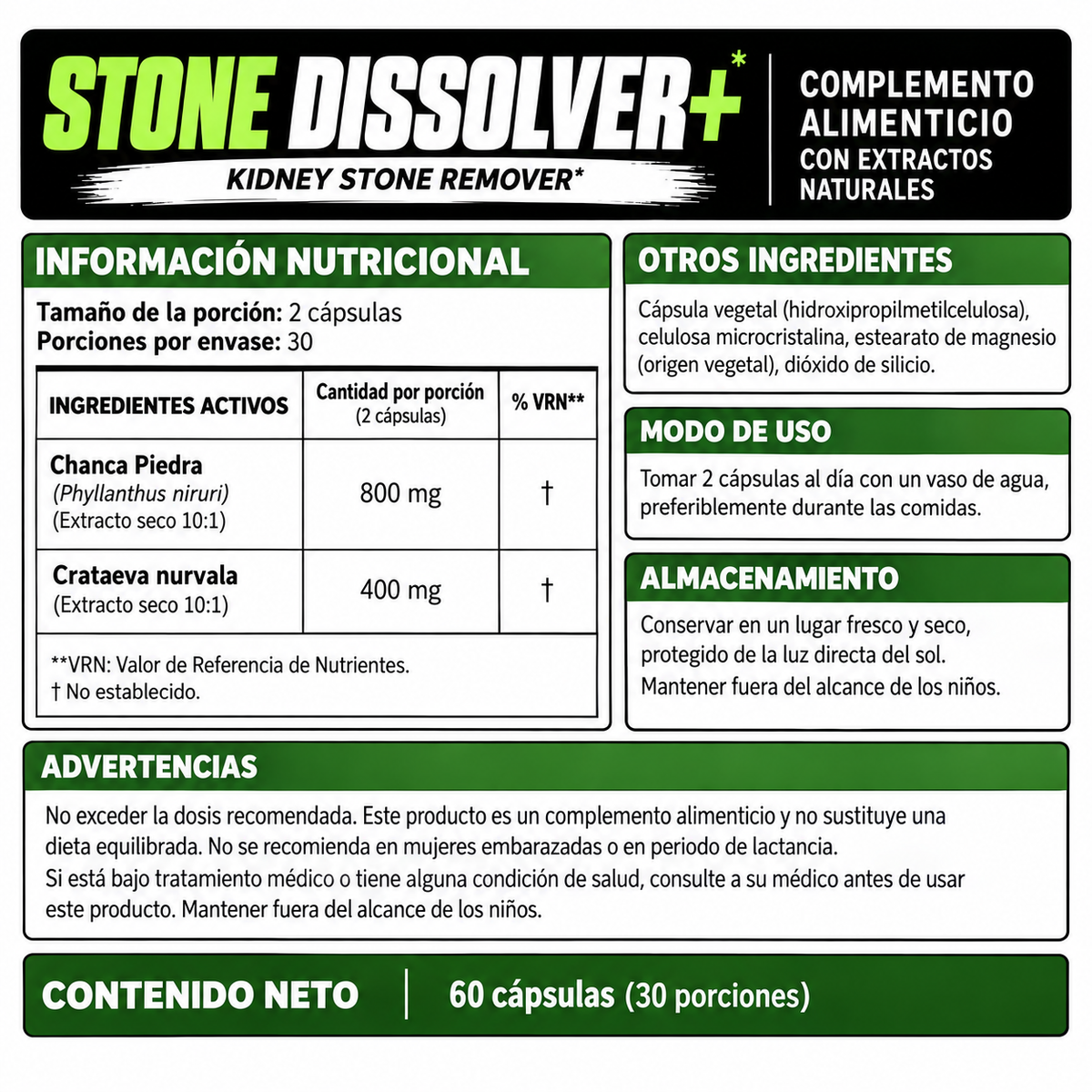 Stone Disolver | Bienestar Renal e Hidratación – 100% Natural