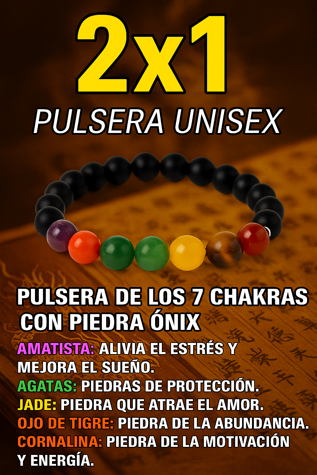 2X1 Pulsera Energética 7 Chakras – Abundancia, Amor y Bienestar