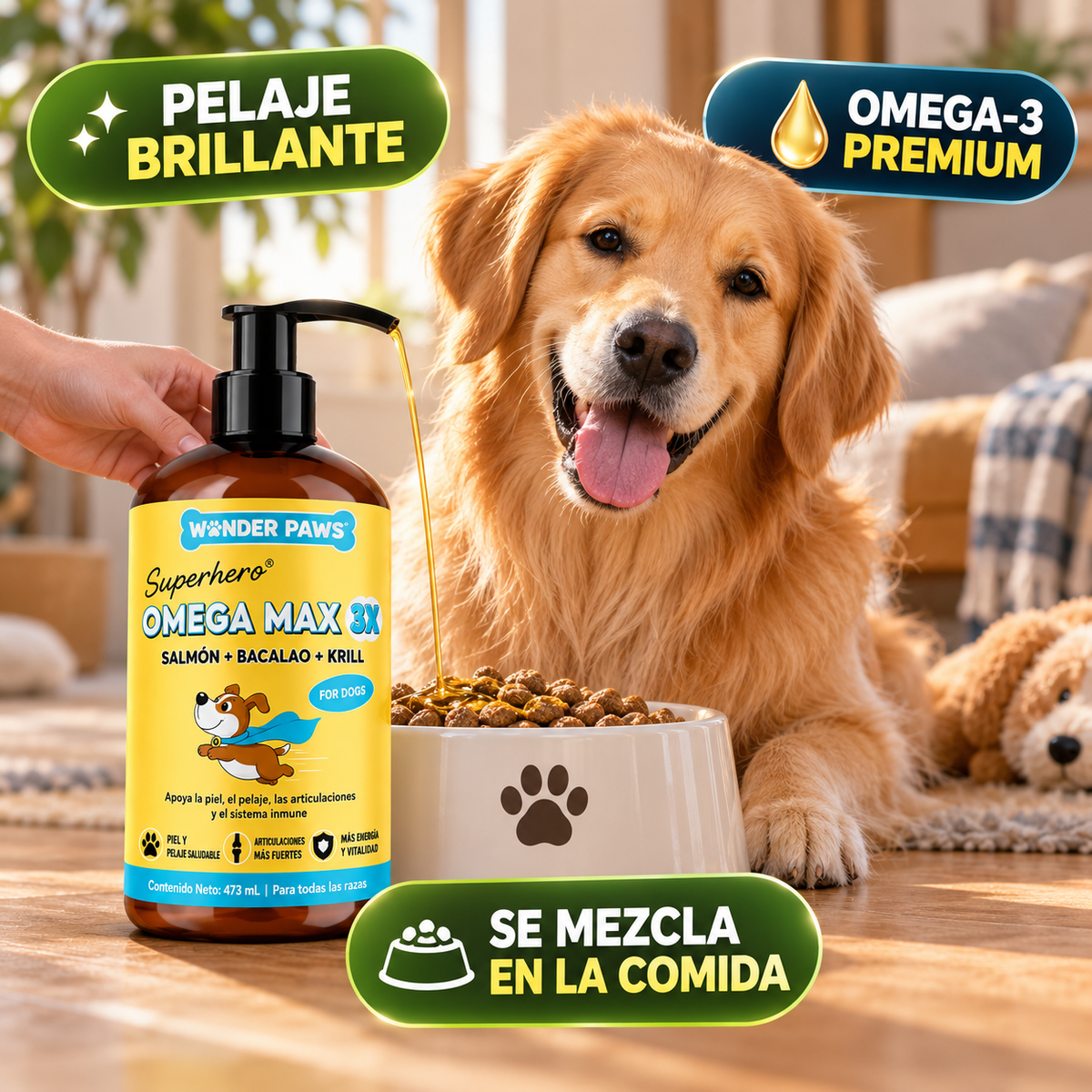 Omega Max – Pelaje Brillante y Piel Sana para tu Perro