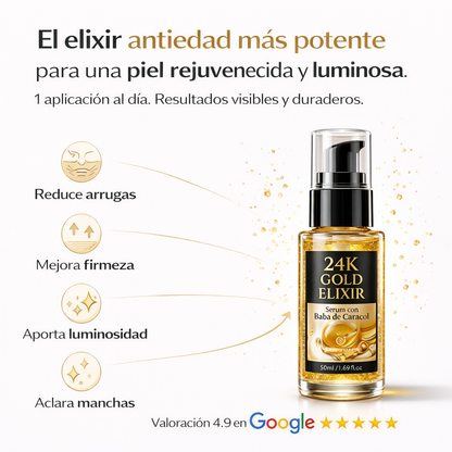 Serum Élixir Dorado 24K con Baba de Caracol