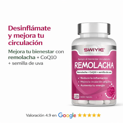 SWIYIE 60 Cápsulas: Remolacha + CoQ10 + Semillas de uva | OFERTA 2x1