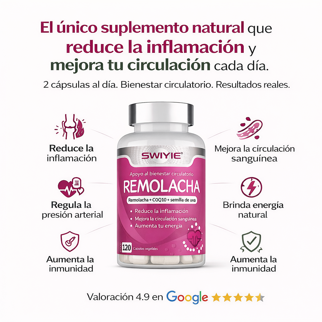 SWIYIE 60 Cápsulas: Remolacha + CoQ10 + Semillas de uva | OFERTA 2x1