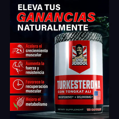 Turkesterone | Potencia Natural para Crecer y Rendirse al Máximo (60 cápsulas)