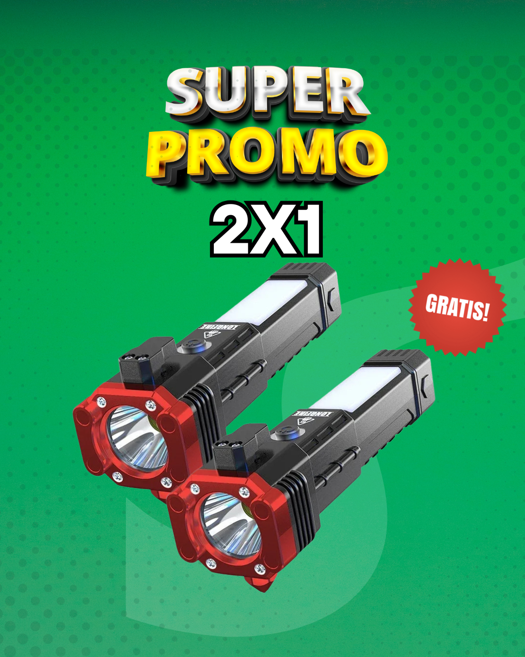2X1 Linterna 4 en 1 Táctica Multifuncional (COMPRA 1 LLEVA OTRA GRATIS)