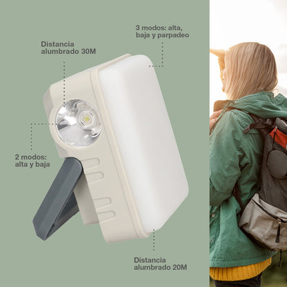 Linterna Led Solar Portátil (Carga Celulares)