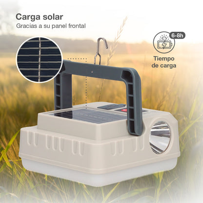 Linterna Led Solar Portátil (Carga Celulares)