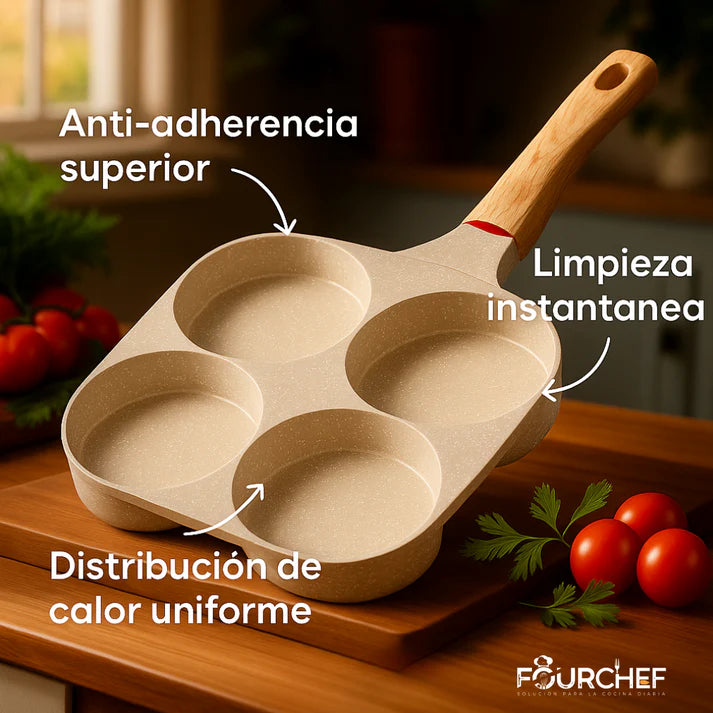 Sartén Antiadherente 4 Espacios Multiuso