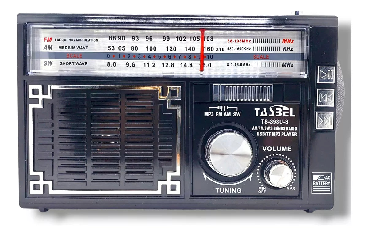 Radio Solar Retro Multifuncional (Linterna + Cargador + Radio AM/FM)