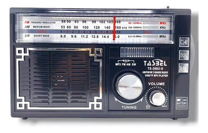 Radio Solar Retro Multifuncional (Linterna + Cargador + Radio AM/FM)