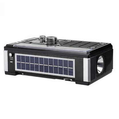 Radio Solar Retro Multifuncional (Linterna + Cargador + Radio AM/FM)