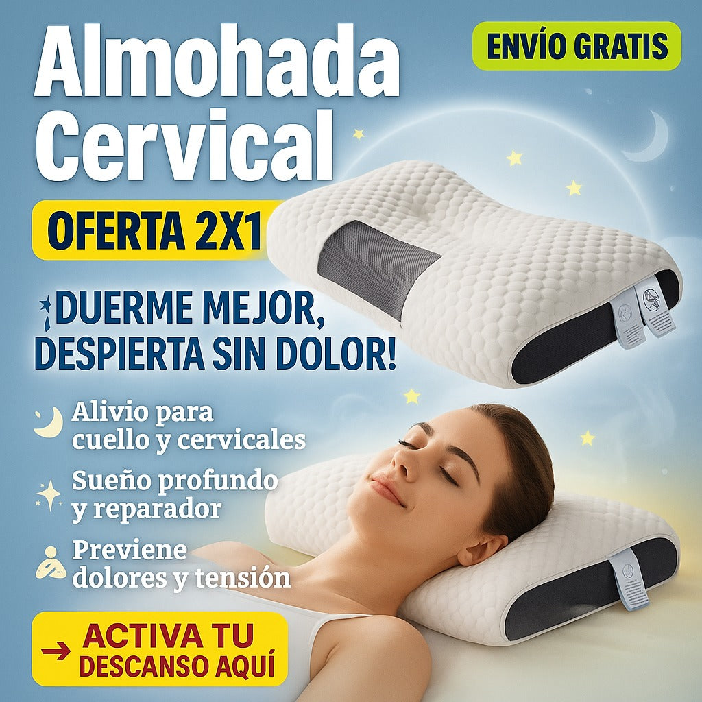 PACK 2X1 Almohada Cervical Ortopédica – Alivio de Dolor y Mejor Postura