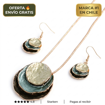 Set De Nácar Verde – Collar Y Aros Elegantes Para Mujer