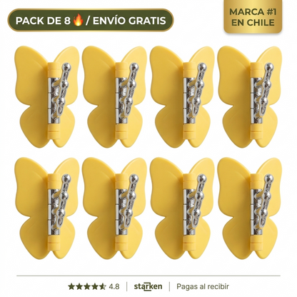 Ganchos Mariposa Adhesivos Pack 8 – Orden En Tu Casa